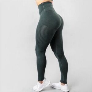 Alphalete Halo High Rise Contour Leggings Pull On Workout Size M Green